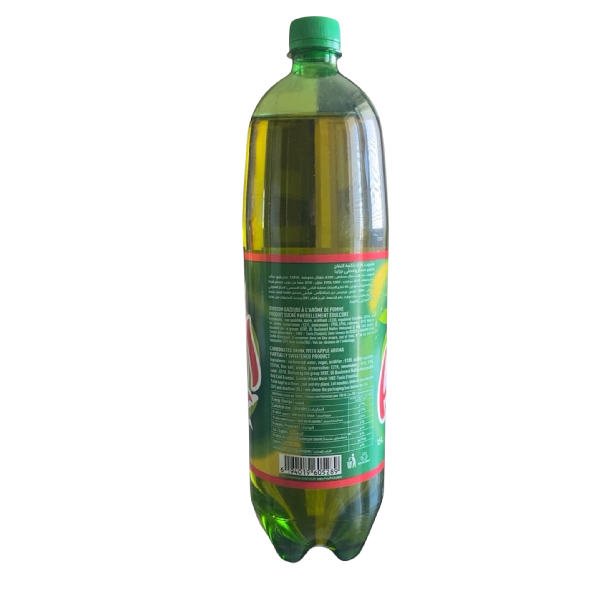 Apla Tunisie, Saveur Pomme, Boisson Gazeuse Rafraîchissante, 1L5, pack minimum de 5 bouteilles